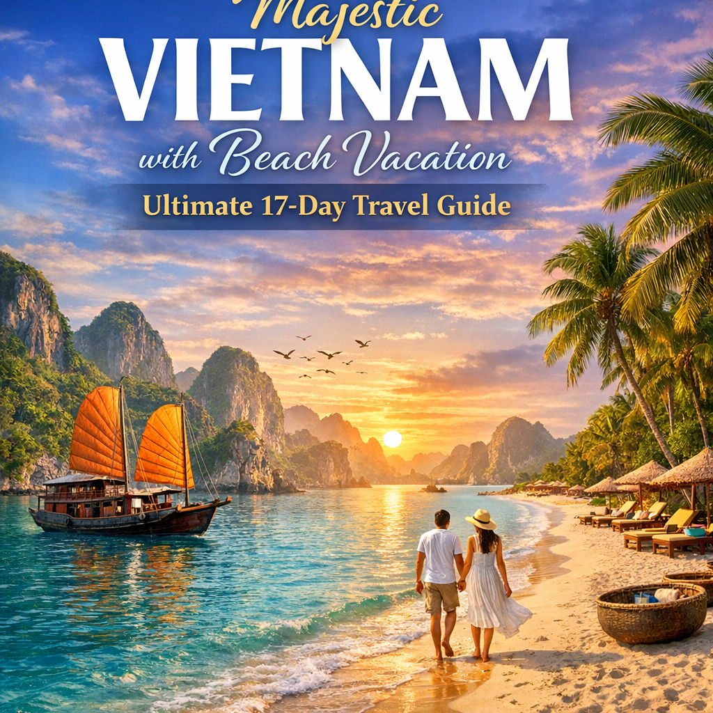 Illustration of Majestic Vietnam with Beach Vacation: Ultimate 17-Day Travel Guide