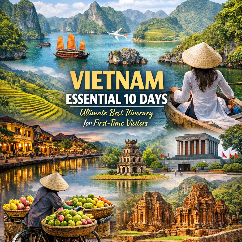 Illustration of Vietnam Essential 10 Days: Ultimate Best Itinerary for First-Time Visitors